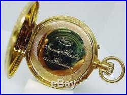 BENEDICT Brothers 18K Gold Antique Pocket Watch Hunter Case HI-GRADE Movement