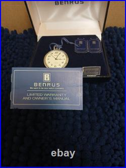 BENRUS 17 JEWELED Pocket Watch, NEW IN CASE