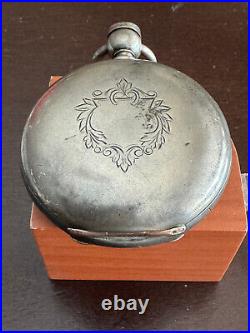 BIG VINTAGE 18 SIZE AMERICAN WALTHAM POCKET WATCH CASE, 4 OZ. COIN SILVER KWithKS