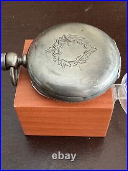 BIG VINTAGE 18 SIZE AMERICAN WALTHAM POCKET WATCH CASE, 4 OZ. COIN SILVER KWithKS