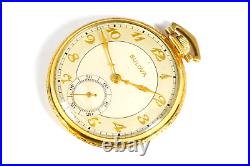 BULOVA Pocket Watch Bulova 17AE Gold Filled 21 Jewels Watch Monogramed Case NICE