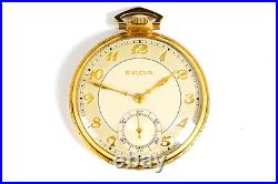 BULOVA Pocket Watch Bulova 17AE Gold Filled 21 Jewels Watch Monogramed Case NICE