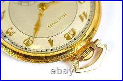BULOVA Pocket Watch Bulova 17AE Gold Filled 21 Jewels Watch Monogramed Case NICE