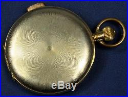 B 595. Swiss Repeater Pocket Watch Hunting Case 55 MM Near Mint Porcelain Dial