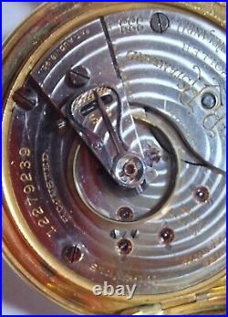 Ball Elgin 17J 18S 333 1906 Railroad Grade Pocket Watch Ball Case Runs LH495