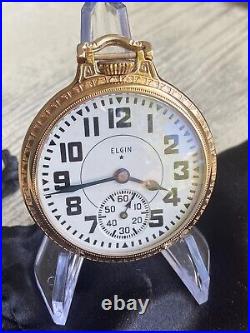 Beautiful 16 Size Pocket Watch Elgin B. W. Raymond 23 Jewels Salesman Sample Case