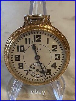 Beautiful 16 Size Pocket Watch Elgin B. W. Raymond 23 Jewels Salesman Sample Case