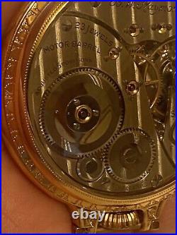 Beautiful 16 Size Pocket Watch Elgin B. W. Raymond 23 Jewels Salesman Sample Case