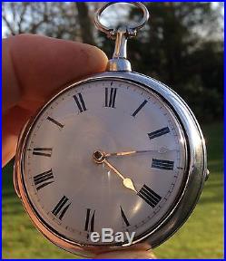 Beautiful 1808 English verge fusee silver pair case pocket watch by Rich Kember