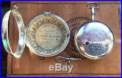 Beautiful 1808 English verge fusee with calendar silver pair case pocket watch