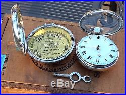 Beautiful 1817 English verge fusee silver pair case pocket watch by Reeves
