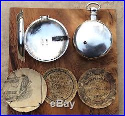 Beautiful 1818 English verge fusee silver pair case pocket watch by Grahame