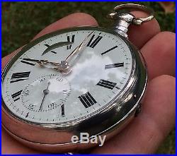 Beautiful 1819 English verge fusee silver pair case pocket watch by Geo Clarke