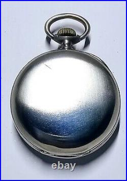 Beautiful Antique Swiss pocket watch 39.5 mm double half hunter case