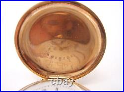 Beautiful Elgin Hunter Case Pendant Pocket Watch Decorated Dial Gf Working