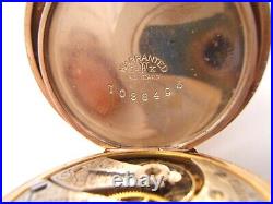 Beautiful Elgin Hunter Case Pendant Pocket Watch Decorated Dial Gf Working