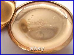 Beautiful Elgin Hunter Case Pendant Pocket Watch Decorated Dial Gf Working