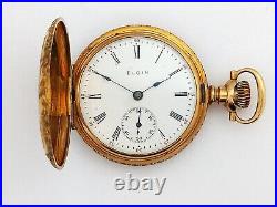 Beautiful Elgin Ladies Hunter Case Pocket Watch 14k Solid Gold
