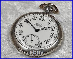 Beautiful Grana Antique Silver Pocket Watch With Relief Case With Hunting Scene