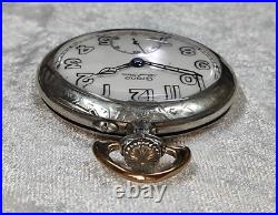 Beautiful Grana Antique Silver Pocket Watch With Relief Case With Hunting Scene