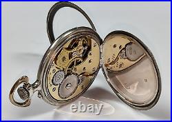 Beautiful Grana Antique Silver Pocket Watch With Relief Case With Hunting Scene