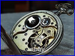 Beautiful Grana Antique Silver Pocket Watch With Relief Case With Hunting Scene