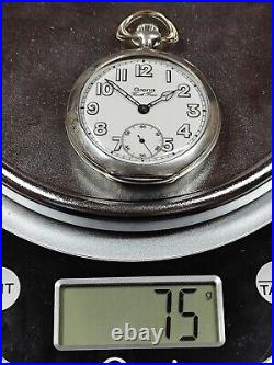 Beautiful Grana Antique Silver Pocket Watch With Relief Case With Hunting Scene