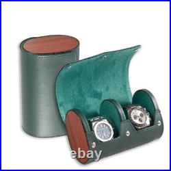 Bey Berk Radford Two Watch Case in Hunter Green Leather