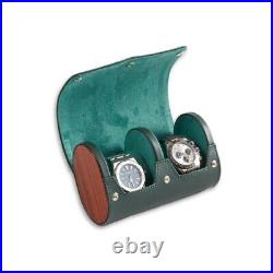 Bey Berk Radford Two Watch Case in Hunter Green Leather