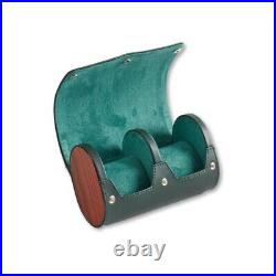 Bey Berk Radford Two Watch Case in Hunter Green Leather