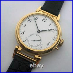 Big ANTIQUE Marriage Luxury Swiss Anonim Wristwatch Gilt case Enamel Dial