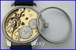 Big Swiss Mechanical Military Marriage Wristwatch Schaffhausen Steel Case Pilots