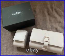 Blancpain Watch Travel Case / Pouch Gray Leather with Box Ring / earring