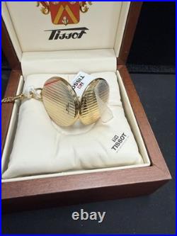 Brand New In Wooden Box Tissot 1853 Quartz Railroad Approved Pocket Watch Chain