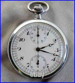 Broken Chronometer Running Pocket Watch Harman HXF 44mm Case 17j Vintage