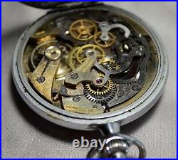 Broken Chronometer Running Pocket Watch Harman HXF 44mm Case 17j Vintage