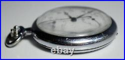 Broken Chronometer Running Pocket Watch Harman HXF 44mm Case 17j Vintage