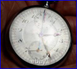 Broken Chronometer Running Pocket Watch Harman HXF 44mm Case 17j Vintage