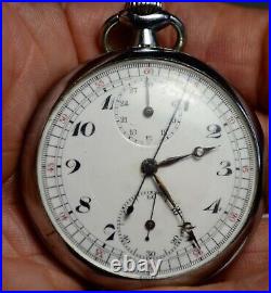 Broken Chronometer Running Pocket Watch Harman HXF 44mm Case 17j Vintage