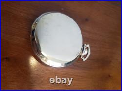 Bulova Pocket Watch Original Black Dial Gold Plate Case And Servcied 1945