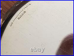 Bulova Pocket Watch Original Black Dial Gold Plate Case And Servcied 1945