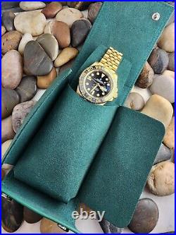 Bundle 5 Pack Watch Case Green Leather Protection Soft Watch Travel Pouch