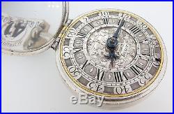 C1700 Pierre Tollot Tortoiseshell Silver Champleve Pair Cased Verge Pocket Watch