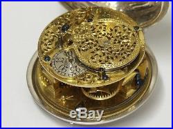 C1706 Joseph Windmills London Large Silver Pair Case Verge Fusee Pocket Watch