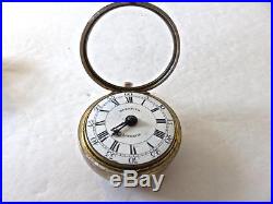 C1770 English Pear Case Verge Fusee Pocket Watch by Meredith Gilt Metal Case NoR