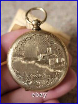 C1855 4 Daguerreotype Photographs In GF Locket / Pocket Watch Case LOOK! ID'd