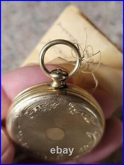 C1855 4 Daguerreotype Photographs In GF Locket / Pocket Watch Case LOOK! ID'd