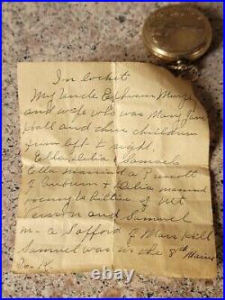 C1855 4 Daguerreotype Photographs In GF Locket / Pocket Watch Case LOOK! ID'd