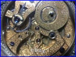 CHINESE DUPLEX POCKET WATCH 18/20 Size Coin Silver Case Gilded Movement RUNS