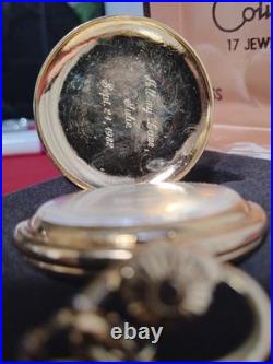 COLIBRI 17 JEWELS Swiss Full Hunter Pocket Watch, Case, Box And Chain Excl Cond